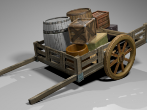 wooden cart 3D Model