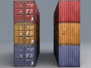 cargo containers Modello 3D