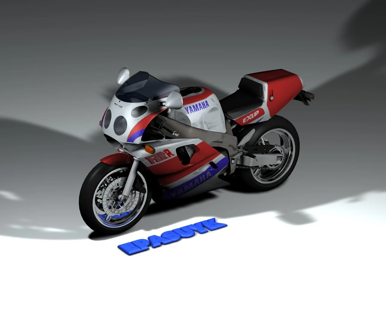 yamaha motorbike 3D Model .c4d .max .obj .3ds .fbx .stl .blend