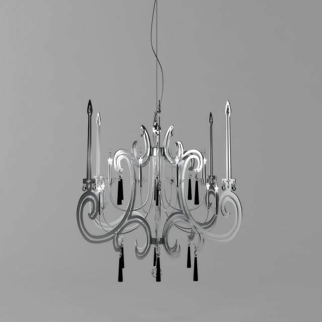 modern metal crystal chandelier italux 3D in 3DExport
