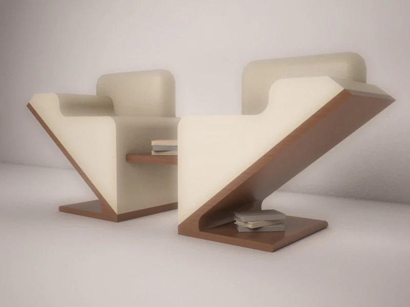 double chair to read 3D Model .c4d .max .obj .3ds .fbx .stl .blend