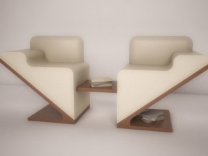 double chair to read 3D Model