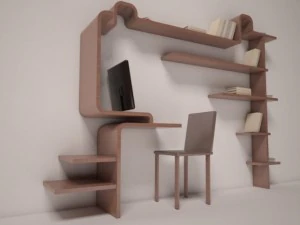 biblioteca m&uacute;ltiple Modelo 3D