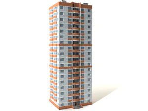 11 multistorey buildings 3D Model