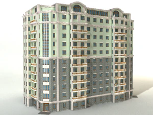 11 multistorey buildings 3D Model