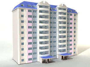 11 multistorey buildings 3D Model