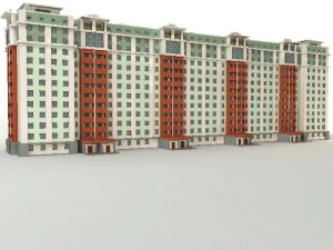 11 multistorey buildings 3D Model