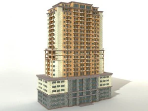 11 multistorey buildings 3D Model