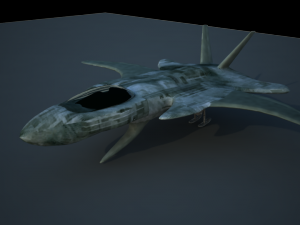 rigged space shipe design 3D 模型