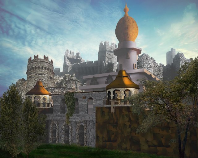 low poly castel v-ray setup Modello 3D .c4d .max .obj .3ds .fbx .stl .blend 