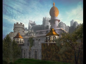 low poly castel v-ray setup 3D 模型