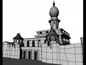 low poly castel v-ray setup Modello 3D