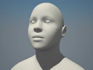 maille corporelle low poly d'une fille africaine Modèle 3D