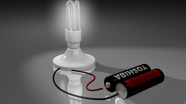 bulb with batteries 3D Model .c4d .max .obj .3ds .fbx .stl .blend 