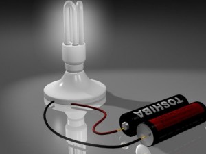 bulb with batteries 3D Модель