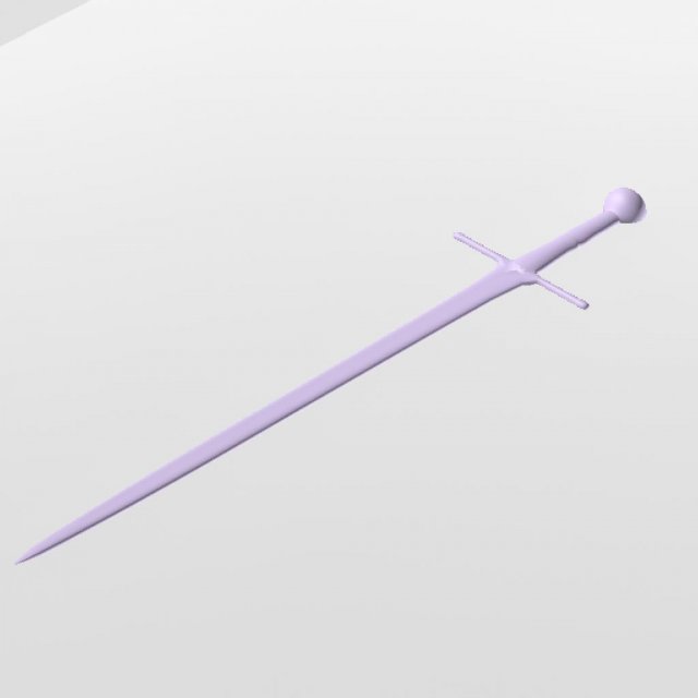 medieval sword 3D Model .c4d .max .obj .3ds .fbx .stl .blend 