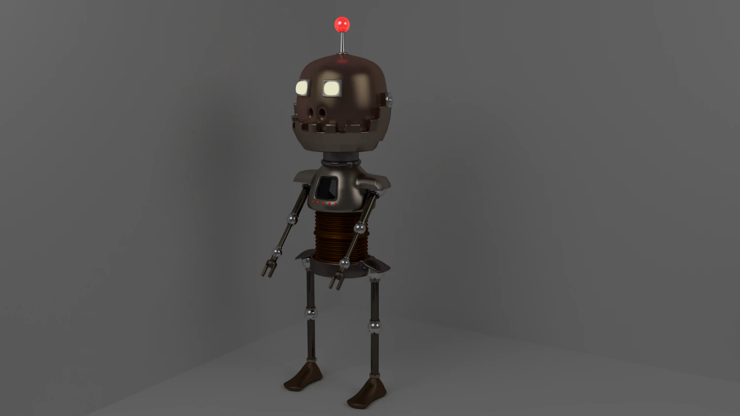 rocky the robot 3D Model .c4d .max .obj .3ds .fbx .stl .blend 