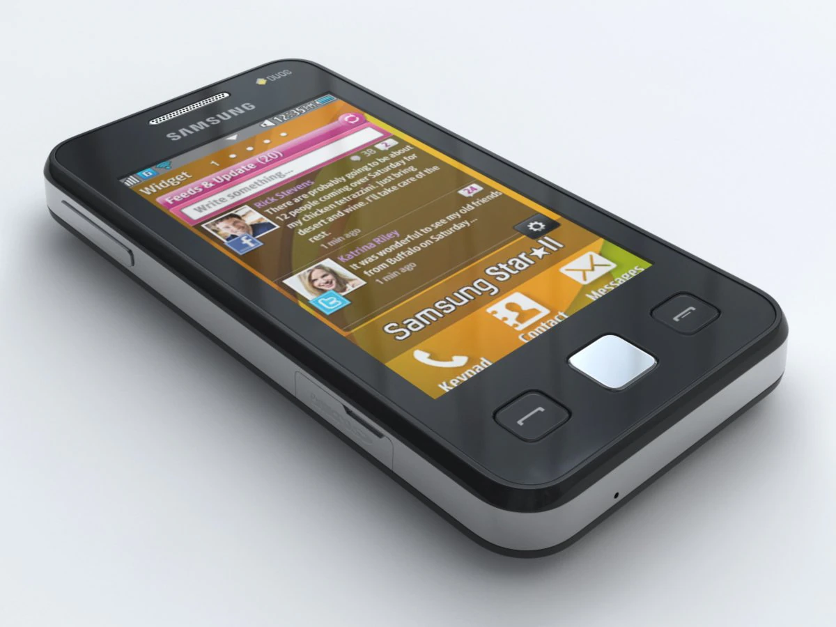samsung star ii duos c6712 3D Model .c4d .max .obj .3ds .fbx .stl .blend 