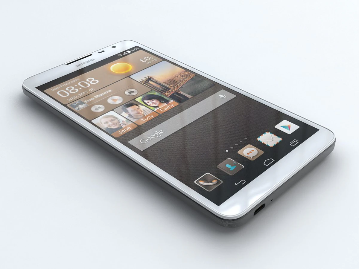 huawei ascend mate2 4g 3D Model .c4d .max .obj .3ds .fbx .stl .blend 