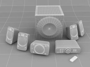 ロジクール サラウンド サウンド スピーカー z906 3Dモデル