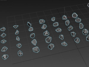 emerald gem crystal garnet jewel stone pack 35 pieces low-poly Modèle 3D