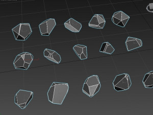 emerald gem crystal garnet jewel stone pack 35 pieces low-poly Modèle 3D