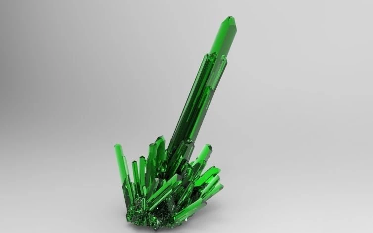 crystal emerald quartz 02 3D Model .c4d .max .obj .3ds .fbx .stl .blend 