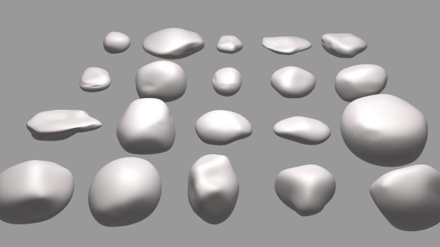 Riverstones Pack 3Dモデル .c4d .max .obj .3ds .fbx .stl .blend