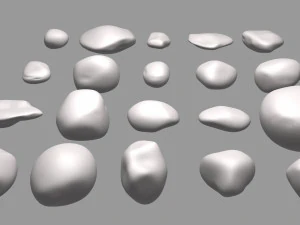 Pacote Pedras Fluviais Modelo 3D