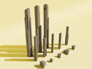 Long crystals low-poly pack 3D Print Model