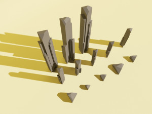 Long crystals low-poly pack 3D प्रिंट मॉडल