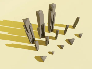 Long crystals low-poly pack 3D Print Model