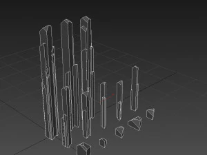 Long crystals low-poly pack 3D Print Model
