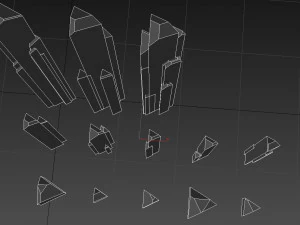 Long crystals low-poly pack 3D Print Model