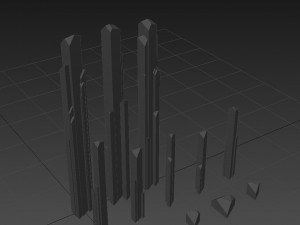 Long crystals low-poly pack 3D प्रिंट मॉडल