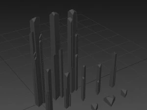Long crystals low-poly pack 3D Print Model