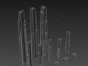 Long crystals low-poly pack 3D प्रिंट मॉडल