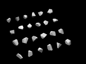 Emerald Gem Crystal Garnet Jewel Stone Pack 24 Pieces Low-poly Model 3D