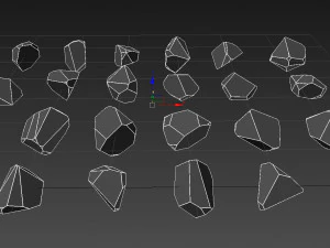 Emerald Gem Crystal Garnet Jewel Stone Pack 24 Pieces Low-poly 3D Model