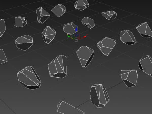 Emerald Gem Crystal Garnet Jewel Stone Pack 24 Pieces Low-poly 3D Model