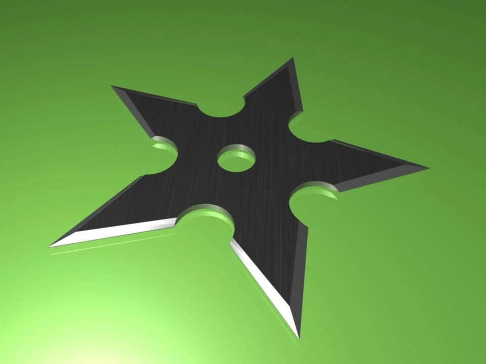shuriken cinque punti Modello 3D .c4d .max .obj .3ds .fbx .stl .blend