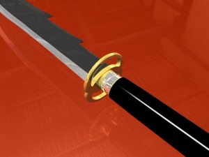 black naginata 3D Модель