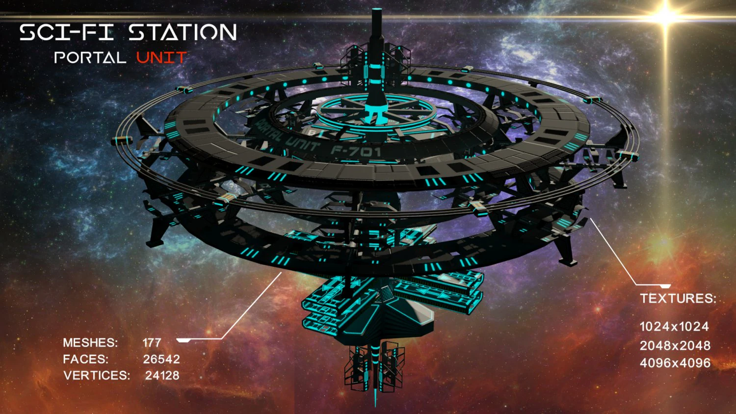 sci-fi station 3D Model .c4d .max .obj .3ds .fbx .stl .blend 