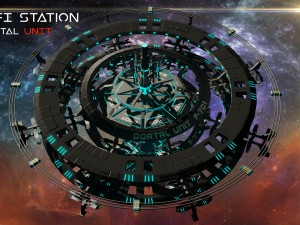 sci-fi station 3D 모델