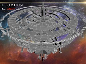 sci-fi station 3D 모델
