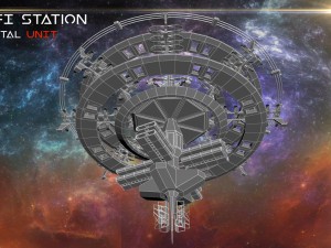 sci-fi station 3D 모델
