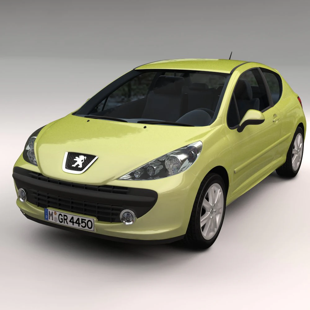 peugeot 207 3D Model .c4d .max .obj .3ds .fbx .stl .blend 