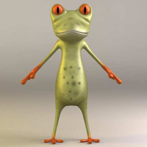 cartoon frog 3D Model .c4d .max .obj .3ds .fbx .stl .blend 