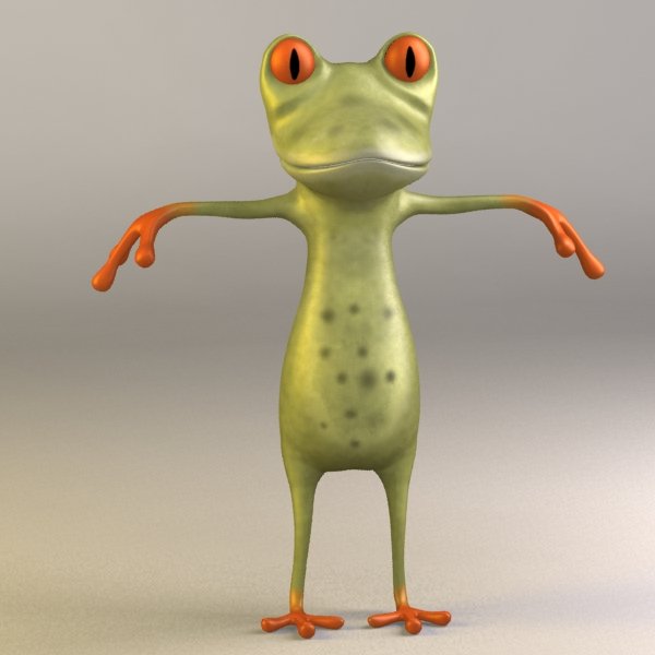 Cartoon Frog 3D Model in Fantasy 3DExport