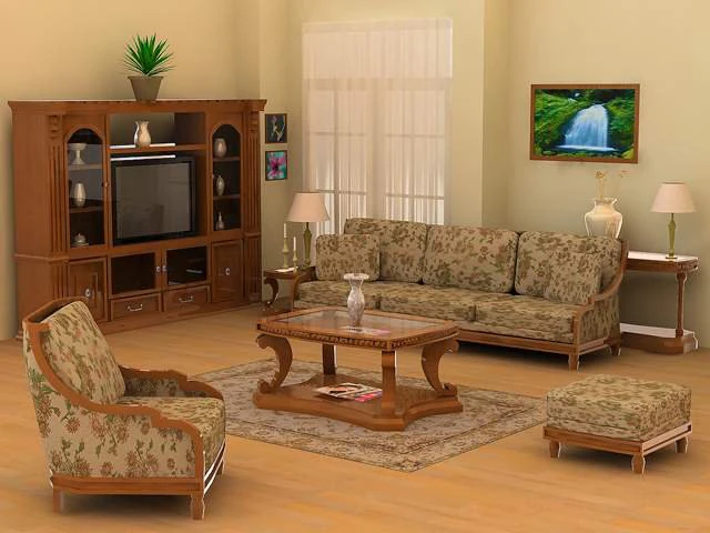 living room 3D Model .c4d .max .obj .3ds .fbx .stl .blend 